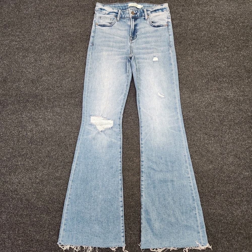Hidden Los Angeles Womens 26 Blue Light Wash Flare Leg Denim Jeans Stretch